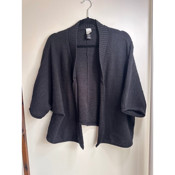 Anthropologie AKEMI + KIN Black Open Front Kimono Cardigan Sweater - Picture 1 of 4
